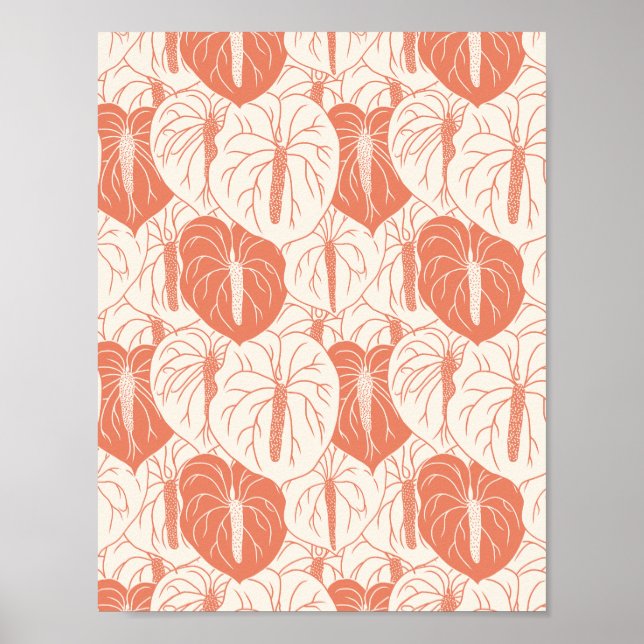 ART PAPPER Download - Anthurium seamless mönster Poster (Framsidan)