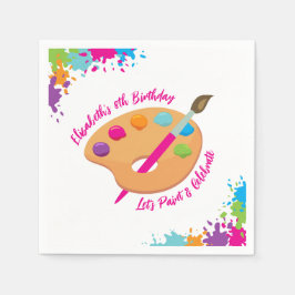 Art Party Craft Painting Girly Birthday Party Pappersservett