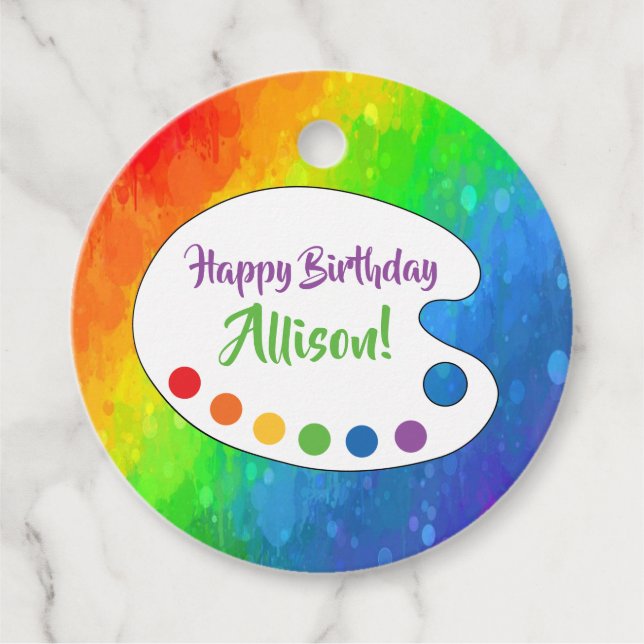 Art Party | Färg Party Gåvor Etiketter (Framsida)