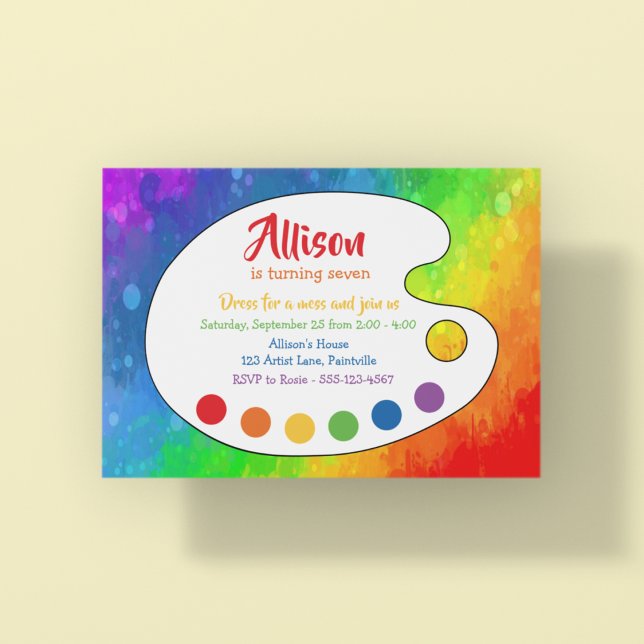 Art Party | Färg Party Inbjudningar (Skapare uppladdad)