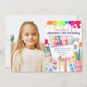 Art Party födelsedag Uppmaning till konstgjord par Inbjudningar