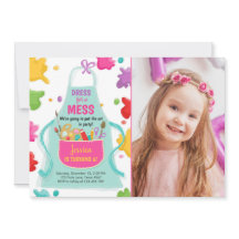 Art Party-födelsedagsinbjudan - målarfartyg Party