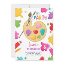 Art Party-födelsedagsinbjudan - målarfartyg Party