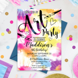 Art Party-inbjudan - tidsinställd färgton Art Part Inbjudningar