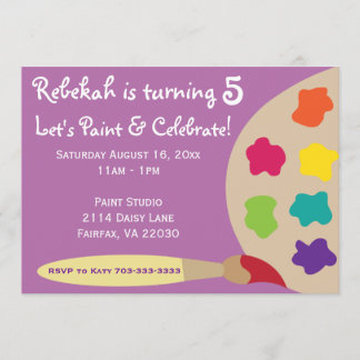 Art Party Palette-Inbjudningskort - Lila Inbjudningar