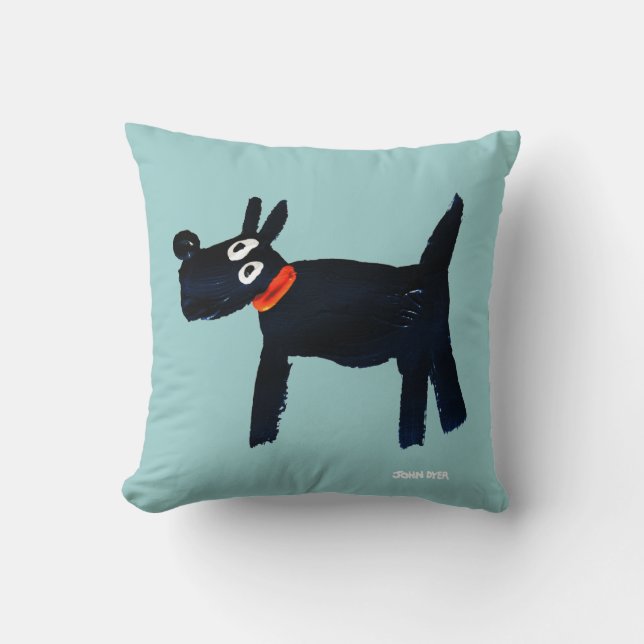 Art Pillow: John Dyer Scotty Hund Kudde (Framsida)