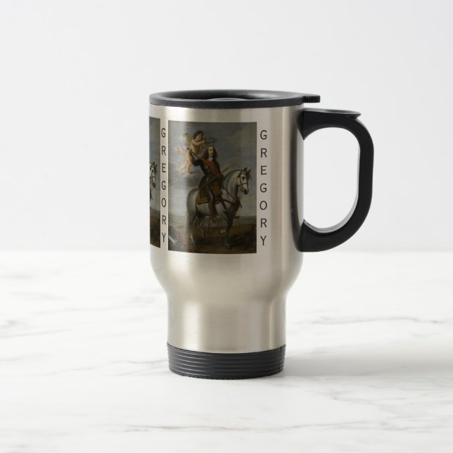 Art Porträtt anpassningsbar monogram mugg (Höger)