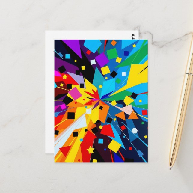 Art Postcard – Abstract Geometric Design Vykort (Fram/Back In Situ)