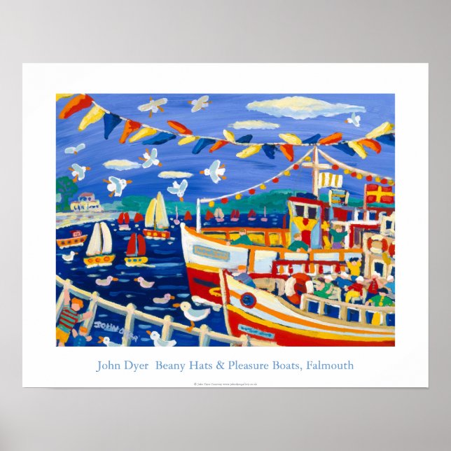 Art Poster: Beany Hats & Pleasure Boats, Falmouth Poster (Framsidan)