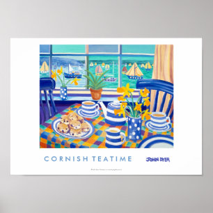 Art Poster: Cornish Tea Time. ( Cornish Blue ) Poster