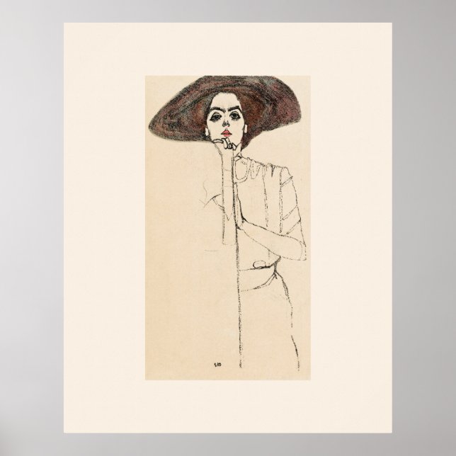 ART POSTER: EGON SCHIELE: PORTRÄTT AV WOMAN 1910 POSTER (Framsidan)