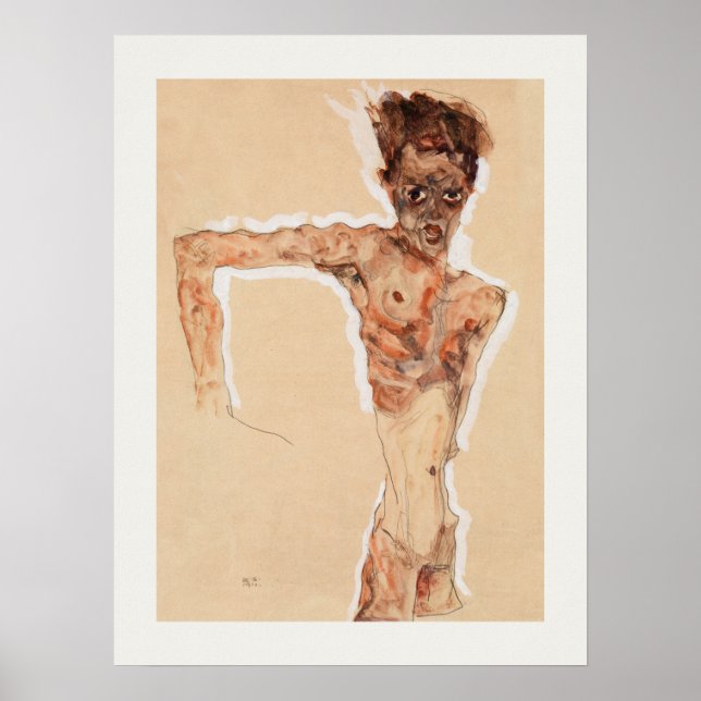 ART POSTER : EGON SCHIELE SELF PORTRAIT : 1911 (Framsidan)