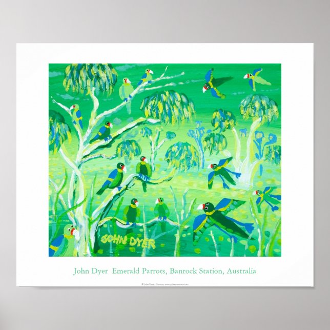 Art Poster: Emerald Parrots, Banrock Station Poster (Framsidan)