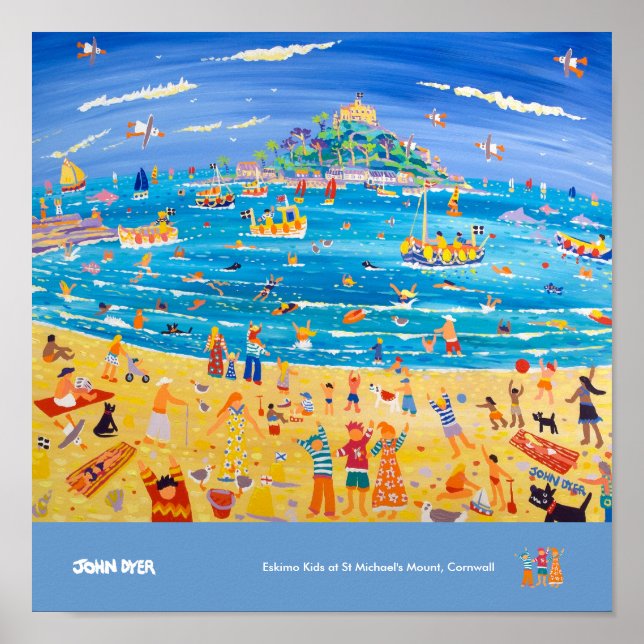 Art Poster: Eskimo Kids på St Michael's Mount Poster (Framsidan)