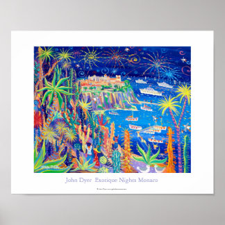 Art Poster: "Exotique Nights, Monaco" Poster
