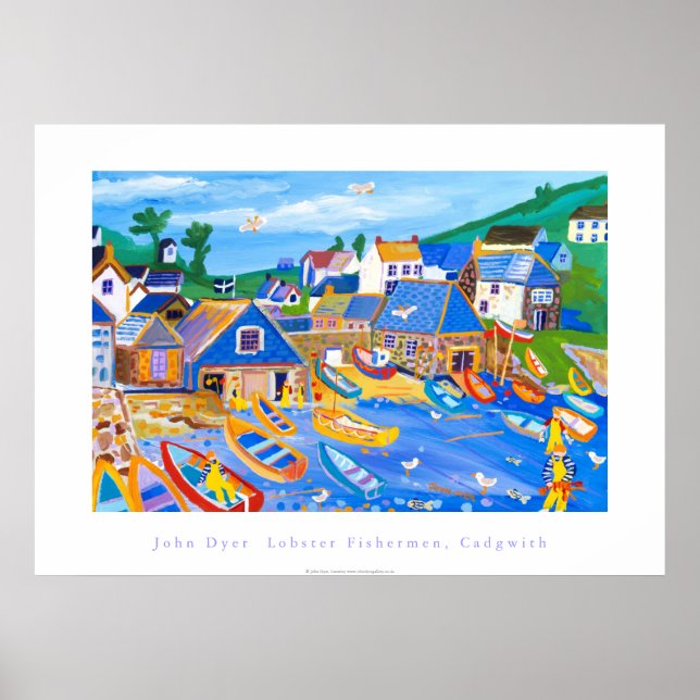 Art Poster: Fiske efter fiskare, Cadgwith, Cornwal Poster (Framsidan)