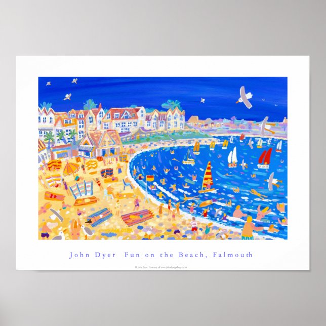 Art Poster: Gylly Beach Cafe. "Roligt på stranden" Poster (Framsidan)