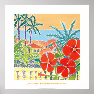 Art Poster: Hett Flowers at Sunset, Menton Poster