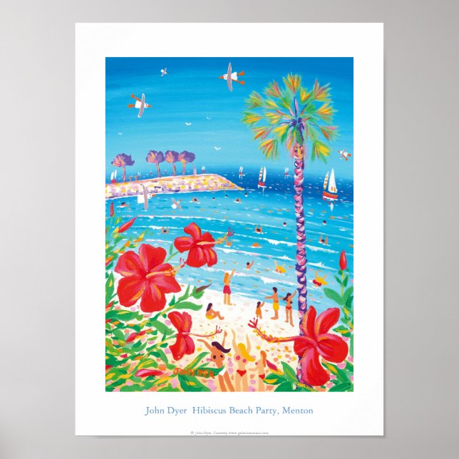 Art Poster: Hibiscus Beach Party, Menton, Frankrik Poster (Framsidan)