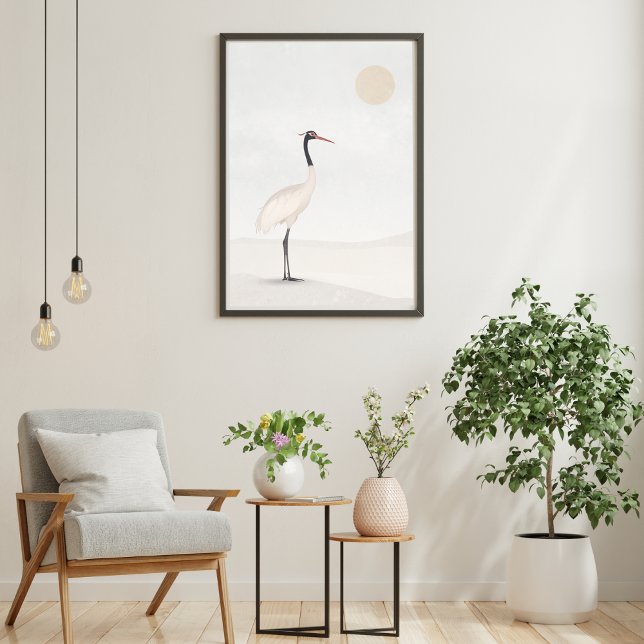 ART poster l Crane, minimalist, aesthetic, white,  (Skapare uppladdad)