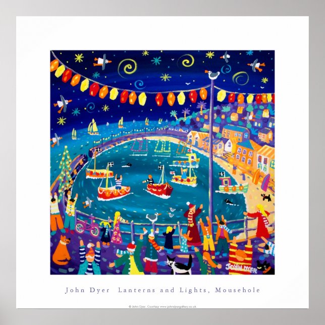 Art Poster: Lanternor & Ljus, Mousehole, Cornwall Poster (Framsidan)