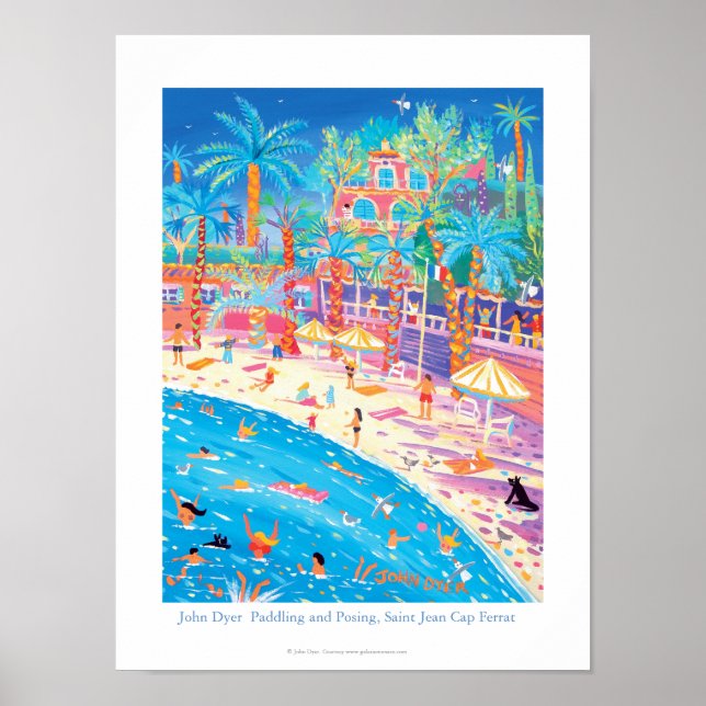Art Poster: Paddling & Posing, Cap Ferrat, Frankri Poster (Framsidan)