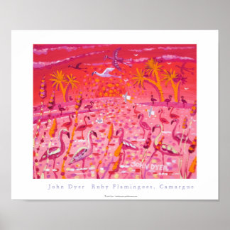 Art Poster: Ruby Flamingoes, Camargue, Frankrike Poster