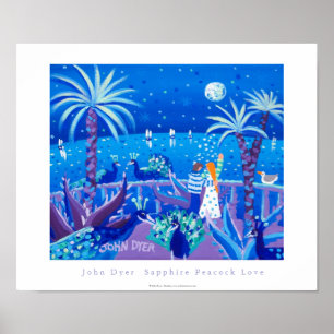 Art Poster: Sapphire Peacock Kärlek, Côte d'Azur Poster