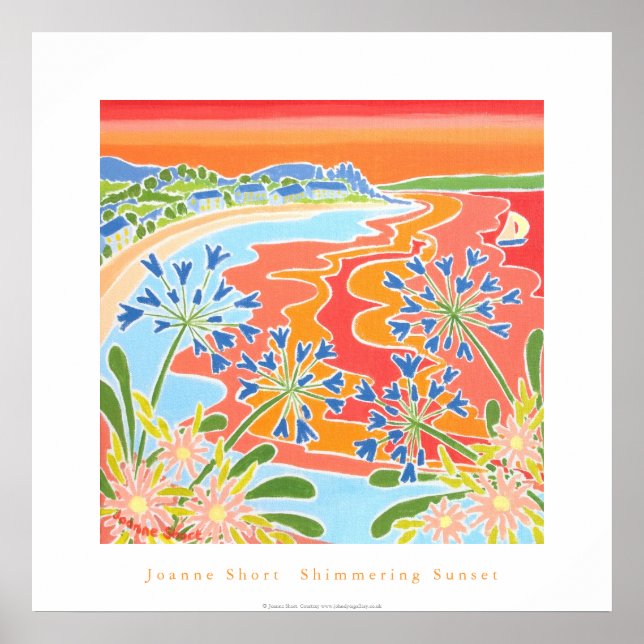 Art Poster: Shimmering Sunset, Tresco, Cornwall Poster (Framsidan)