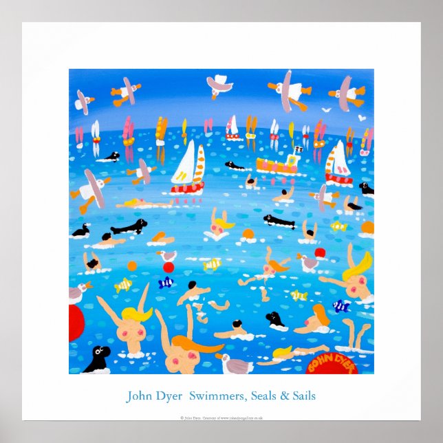 Art Poster: Simmare, Sälar och segel. Poster (Framsidan)