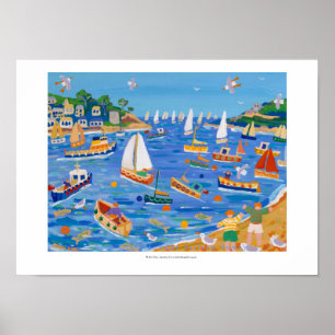 Art Poster: Söndag Sailing Fowey av John Dyer Poster