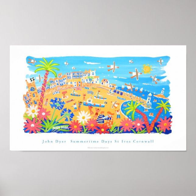 Art Poster: Summertime Days, St Ives, Cornwall Poster (Framsidan)