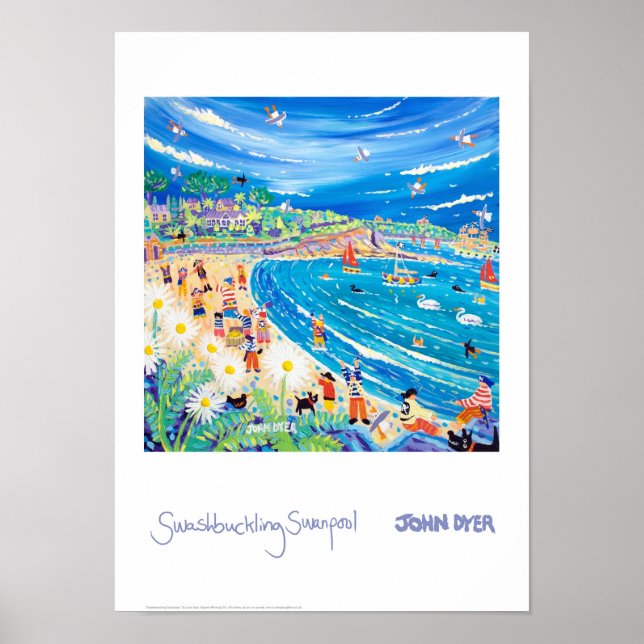 Art Poster: Swashbuckling Swanpool, Cornwall Poster (Framsidan)