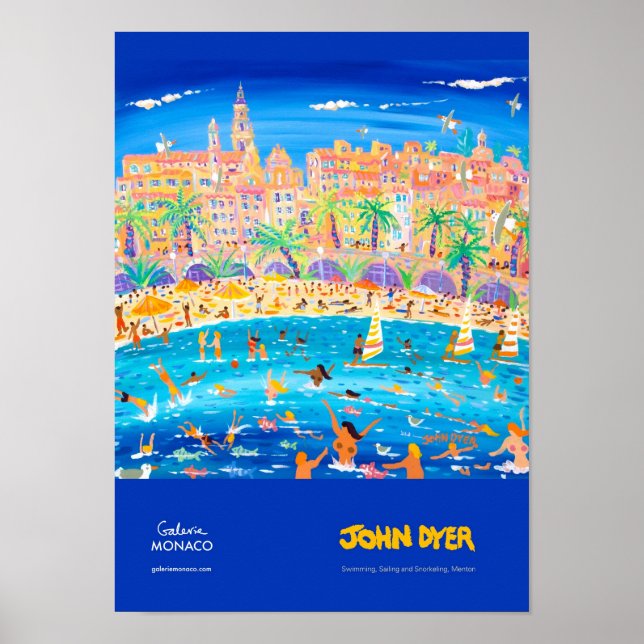 Art Poster: Swimming, Sailing & Snorkeling, Menton Poster (Framsidan)