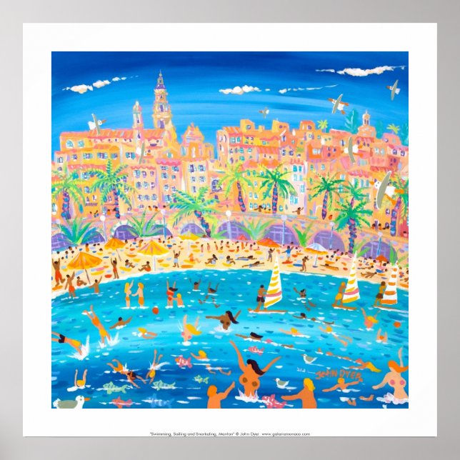 Art Poster: Swimming, Sailing & Snorkeling, Menton Poster (Framsidan)