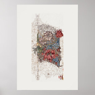 ART POSTER: WILLIAM MORRIS : WALL FLOWER : 1890 POSTER