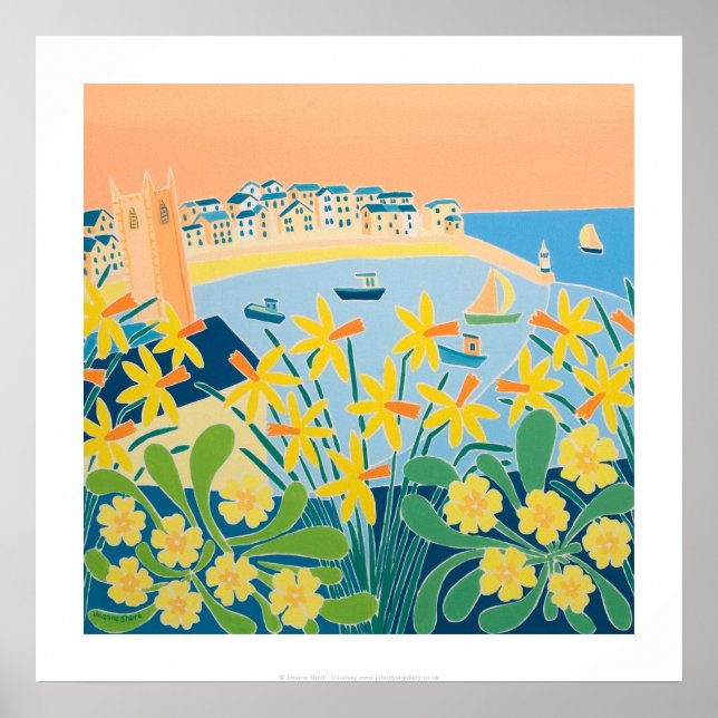 Art Print: A Burst of Daffodils, St Ives Poster (Framsidan)