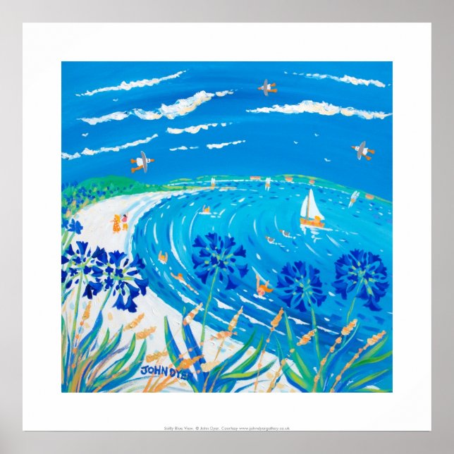 Art Print: Agapanthus, Pentle Bay Beach, Tresco Poster (Framsidan)