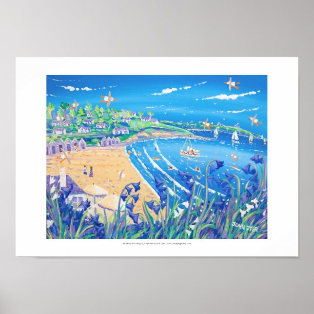 Art Print: Bluebells at Swanpool, Cornwall Poster (Framsidan)