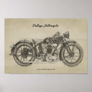 Art Print Classic Motorcycle Poster