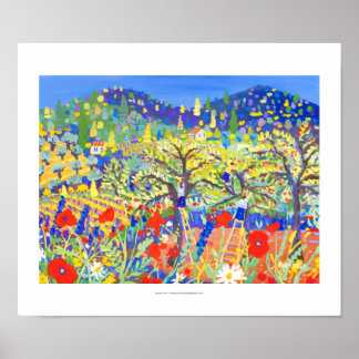 Art Print: Körsbär, Poppies and Daisy Provence Poster