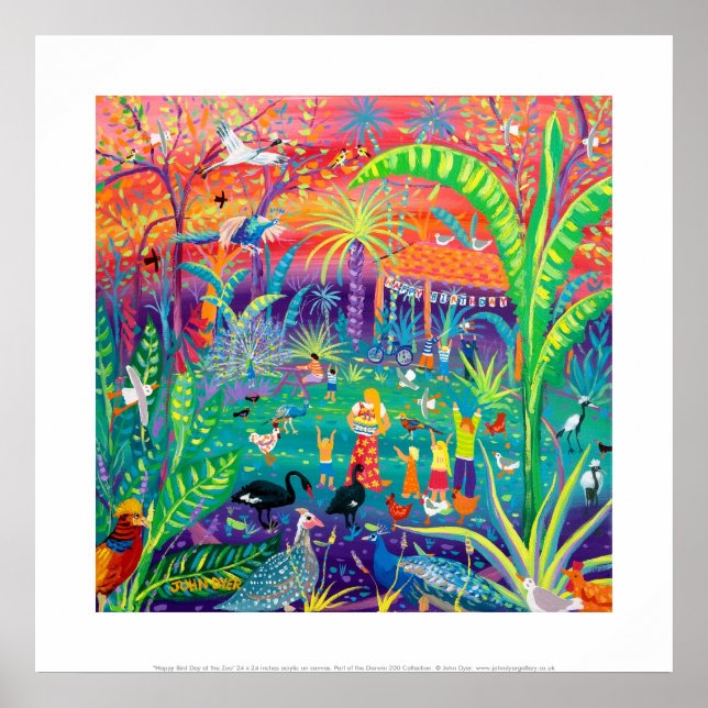 Art Print: Lycklig Bird Day in the Zoo Poster (Framsidan)