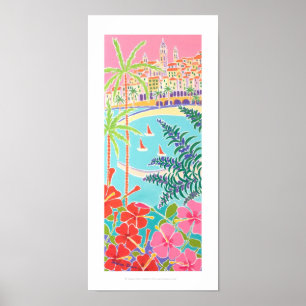 Art Print: Segling i Bay, Menton, Frankrike Poster
