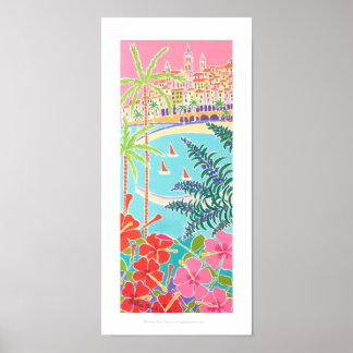 Art Print: Segling i Bay, Menton, Frankrike Poster