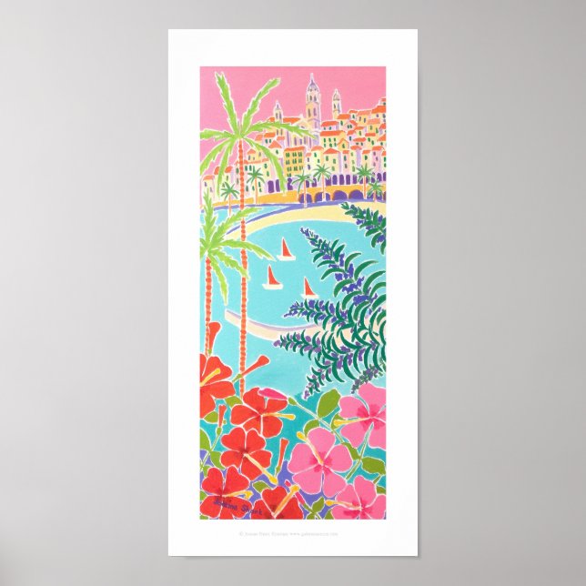 Art Print: Segling i Bay, Menton, Frankrike Poster (Framsidan)