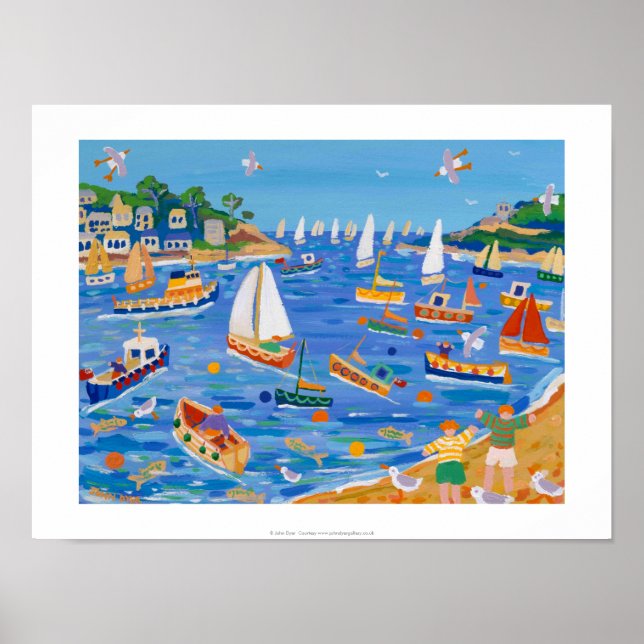 Art Print: Söndag Sailing, Fowey, Cornwall Poster (Framsidan)