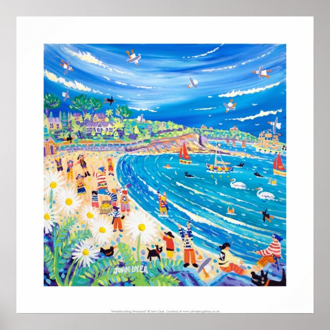 Art Print: Swashbuckling Swanpool, Cornwall Poster (Framsidan)