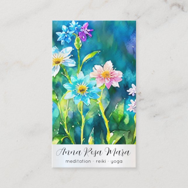 *~* Art QR Lotus Vatten Lily FlowersAP67 Visitkort (Framsida)