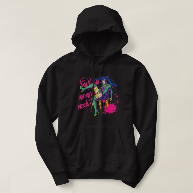 Art Rapper 80s Pop Singer Stupid Singer Illustrat Hoodie (Design framsida)