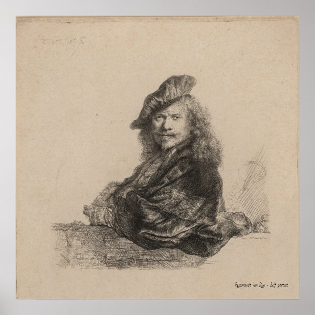 ART - REMBRANDT VAN RIJN - SJÄLVPORTRÄTT POSTER (Framsidan)